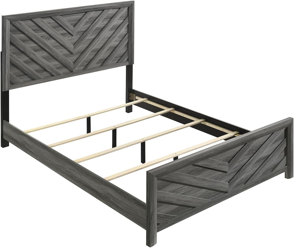 GOWE Denver Modern Style 4 Pc Full Bedroom Set Made with Wood in Gray (NJ Inventory)