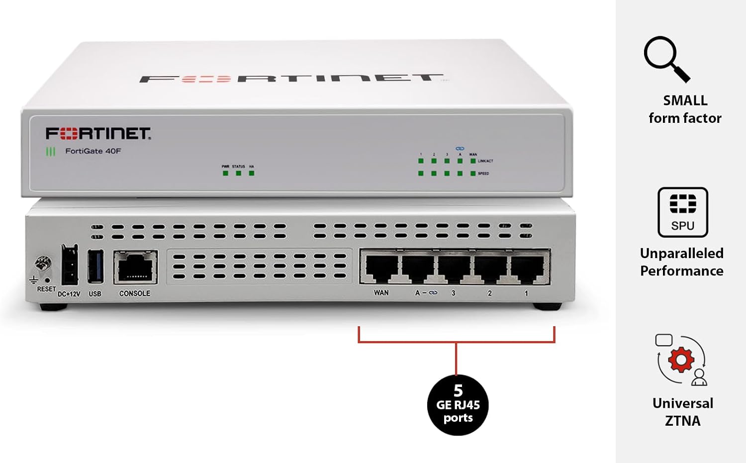 FortiGate-40F Network Security Appliance Plus 5 Year FortiGuard Enterprise Protection and FortiCare Premium (FG-40F-BDL-809-60)