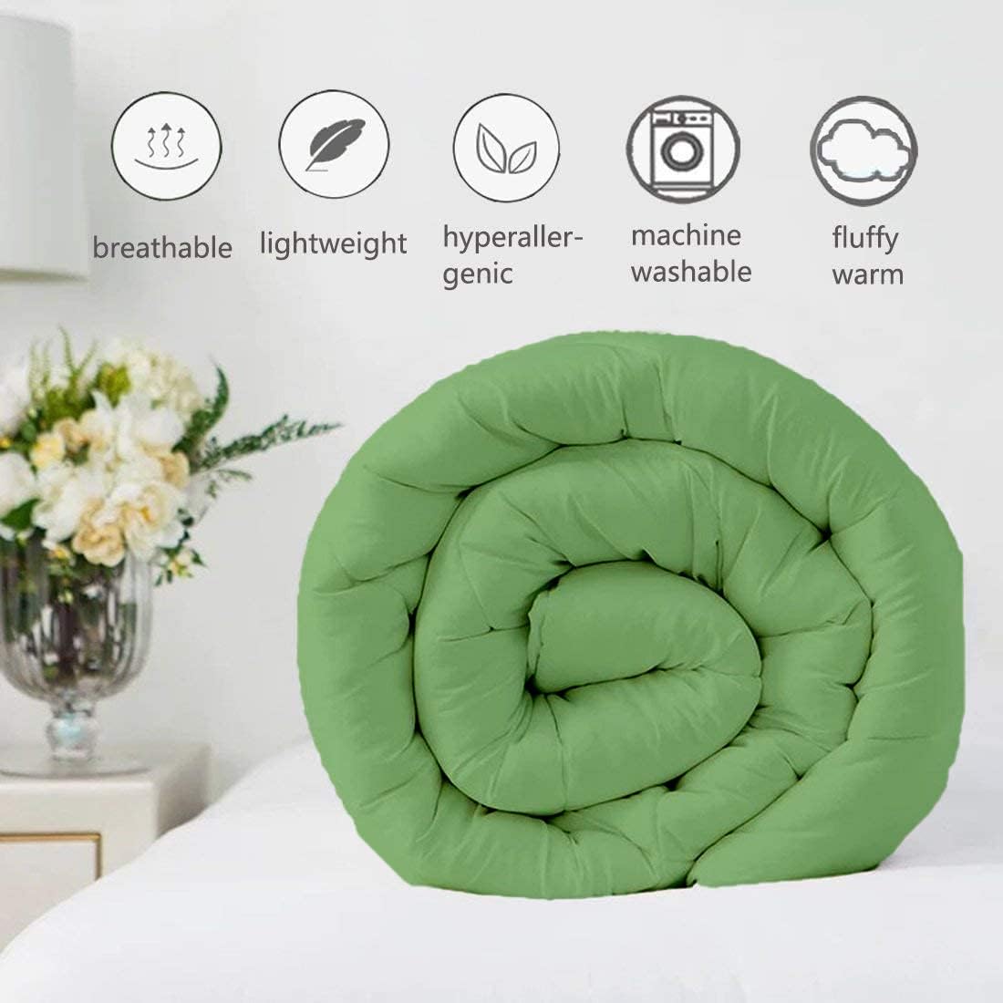 Super Soft 1000-TC All Season Down Alternative Comforter & 2pc Pillow Shams Super King (98' x 108') Inches Decorative Pintuck Comforter 100% Egyptian Cotton 600-GSM Fill & 8-Corner Tabs