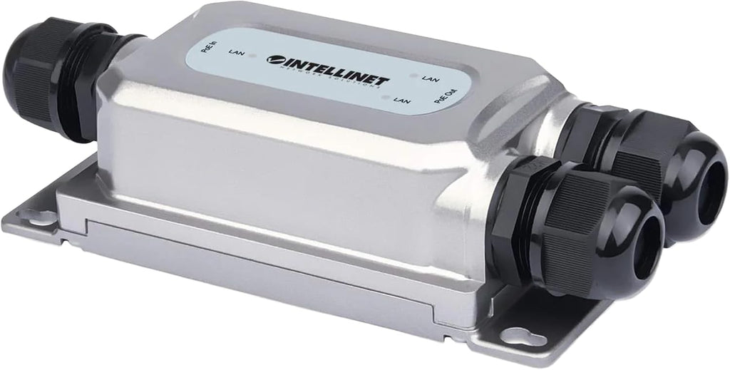 Intellinet 2-Port Gigabit PoE++ Extender Outdoor, 60W Power Budget, 30W Out Per Port, IP67 & IK10, Ultra POE Passthrough Switch-3 Yr Mfg Warranty
