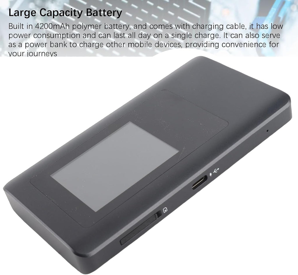 Luqeeg 5G Portable WiFi 5G Mobile Hotspot, 7.5Gbps Wireless Router, Travel Router with 4200mAh Battery & Dual Band WiFi, Ideal for Home & Travel