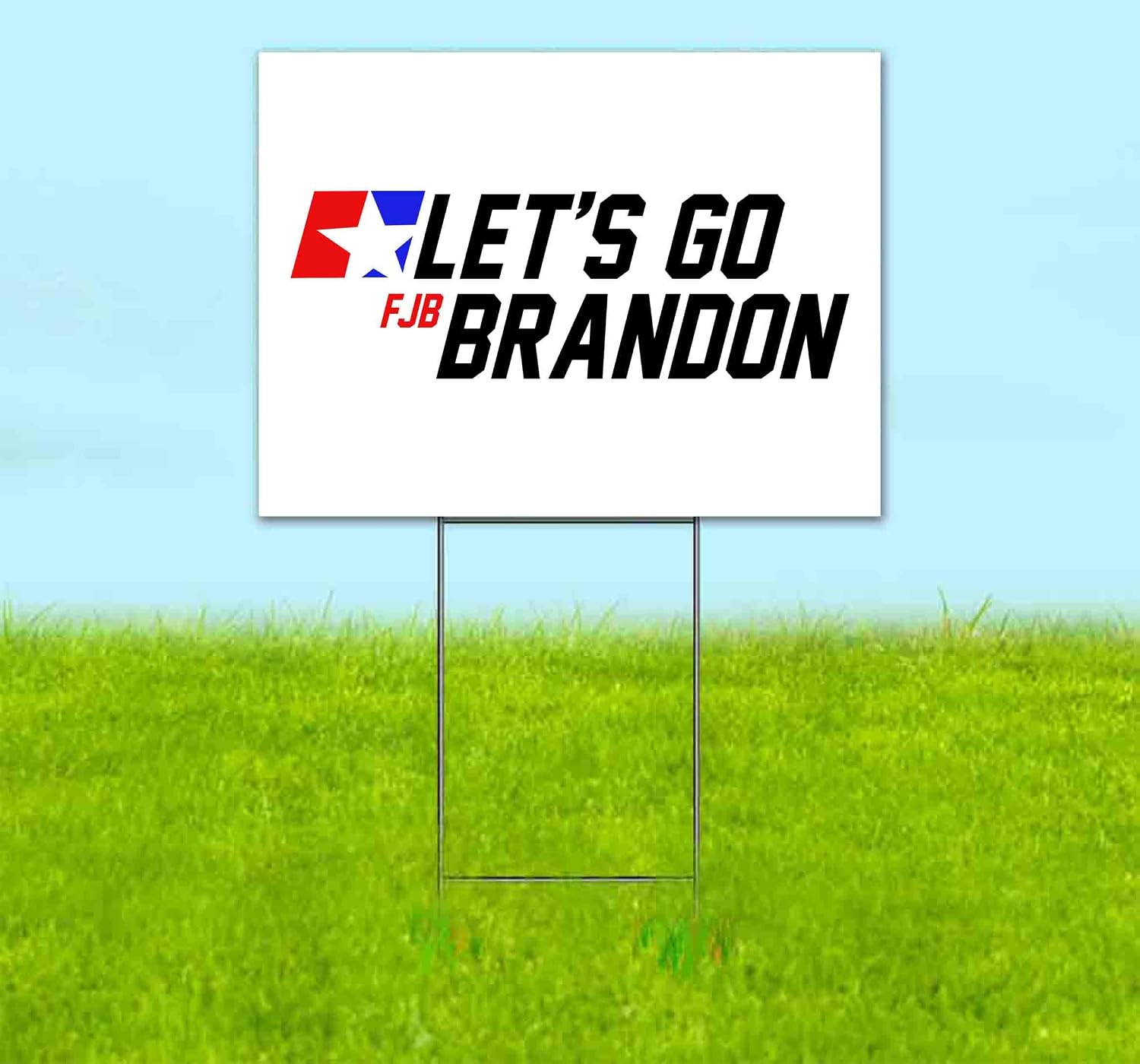 Let's Go Brandon (18' x 24') Yard Sign, Quantity Discounts, Multi-Packs, Includes Metal Step Stake, Bandit, Lawn Sign, Advertising, USA | Trump, Biden, Political, MAGA, Republican, Election