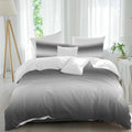 Prime Leader Gradient Gray Duvet Cover Set Queen Size 4 Pieces Modern Minimalist Black Gray Ocean Beach Bedding Set with Zipper Closure, 1 Comforter Cover 86x86 Inches 1 Flat Sheet & 2 Pillow Cases