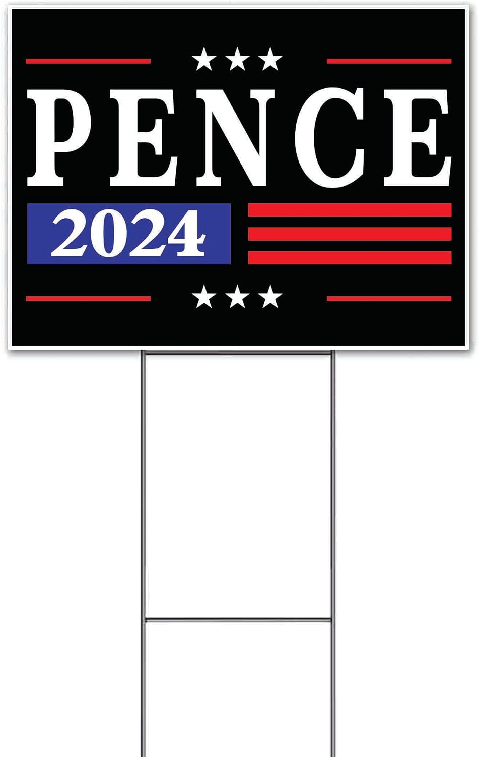 Pence 2024 (18' x 24') Yard Sign, Quantity Discounts, Multi-Packs, Includes Metal Step Stake, Bandit, New, Advertising, USA | Election, Political, Republican, President, Vote