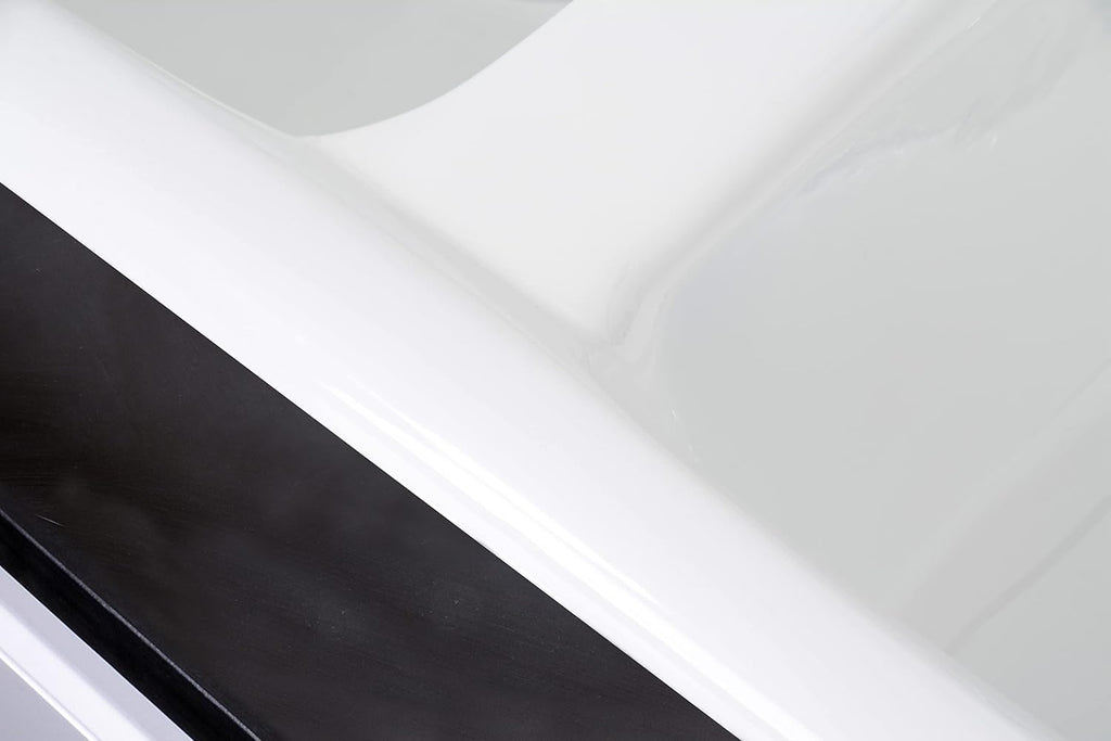 Gourmetier GT33229D2 Petra Galley 33-Inch Cast Iron Double Bowl Drop-In Kitchen Sink, 2-Hole, White