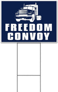 Freedom Convoy (18' x 24') Yard Sign, Quantity Discounts, Multi-Packs, Includes Metal Step Stake, Bandit, Lawn Sign, Advertising, USA | Trump, Political, Politics, Republican, Truck