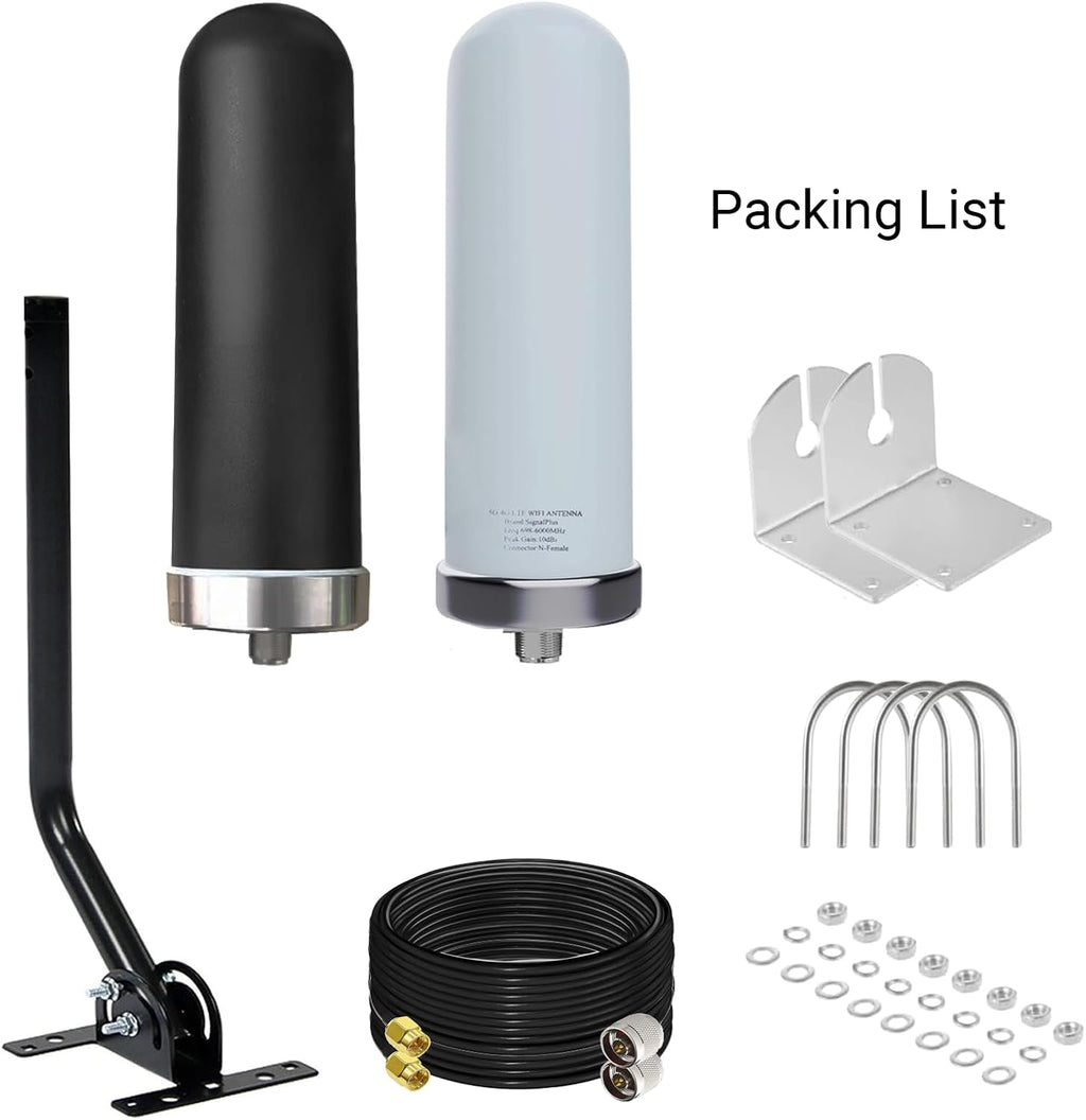 SMA TS9 Outdoor 5g Router Antenna, Omni Directional 4G LTE MIMO Antennas 5G for T-Mobile,Verizon, AT&T, Modem, Router with 2X 10meter RG58 Cable/Mount Pole