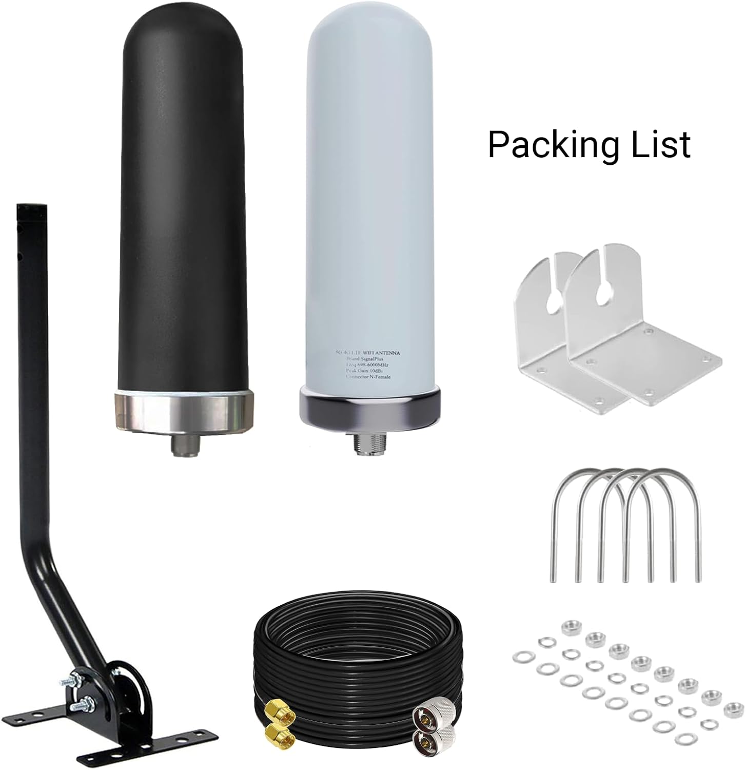 SMA TS9 Outdoor 5g Router Antenna, Omni Directional 4G LTE MIMO Antennas 5G for T-Mobile,Verizon, AT&T, Modem, Router with 2X 10meter RG58 Cable/Mount Pole