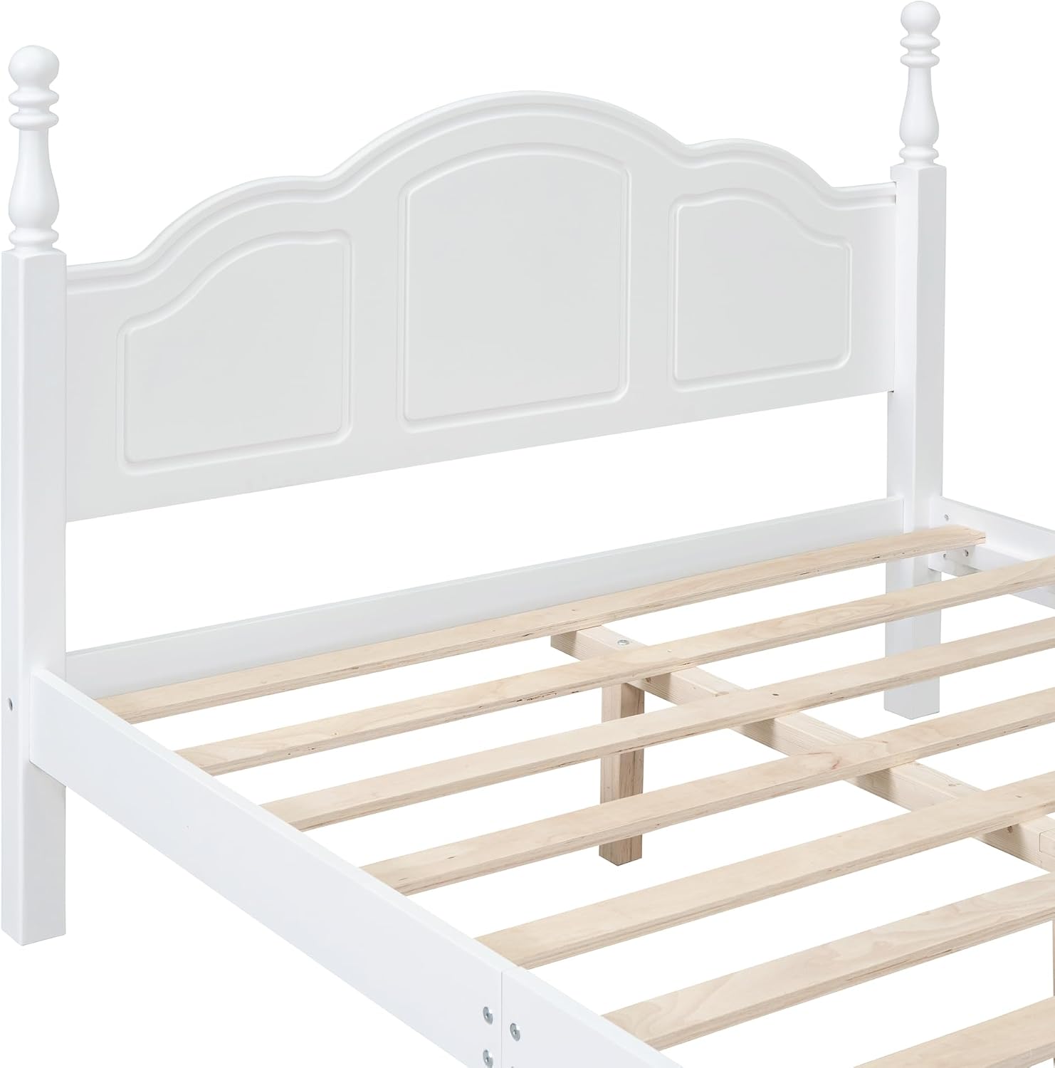 RuiSiSi 3 Piece Full Bedroom Set, 3 Pieces Bedroom Sets Full Size Wood Platform Bed and 2 Nightstands, 3 Piece Wood Bedroom Furniture Set, White