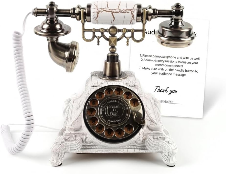 Audio Guest Book Wedding Phone, FESTRING Audio Guestbook, Recording Wedding Phone Guest Book, Retro Design Perfect for Weddings/Anniversaries/Parties/Birthday/Graduation/Baby Shower/Retirement, White