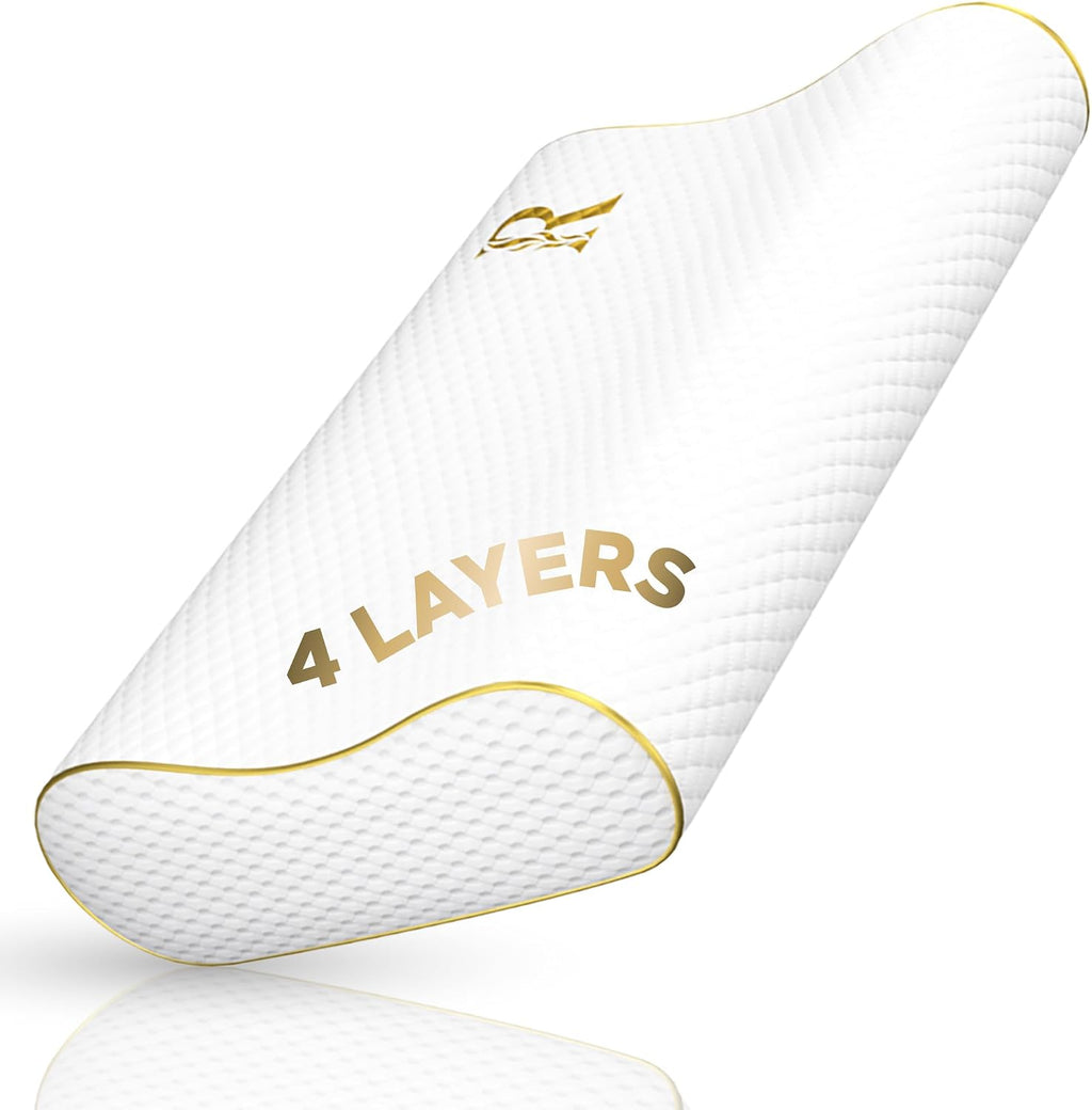 Royal Therapy 4-Layer King, Contour Pillow, Side Sleeper Pillow, Orthopedic, Neck Support, Neck Pain, Side Sleepers, CertiPUR-US