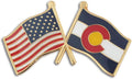 PinMart USA Crossed Friendship American Flag Pin – Gold-Colored Plated Enamel – Clutch Back – Ideal for Events, Awards, Gifts – Durable, Individually Bagged