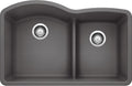 BLANCO, Cinder 441591 DIAMOND SILGRANIT 60/40 Double Bowl with Low Divide Undermount Kitchen Sink, 32' X 21'