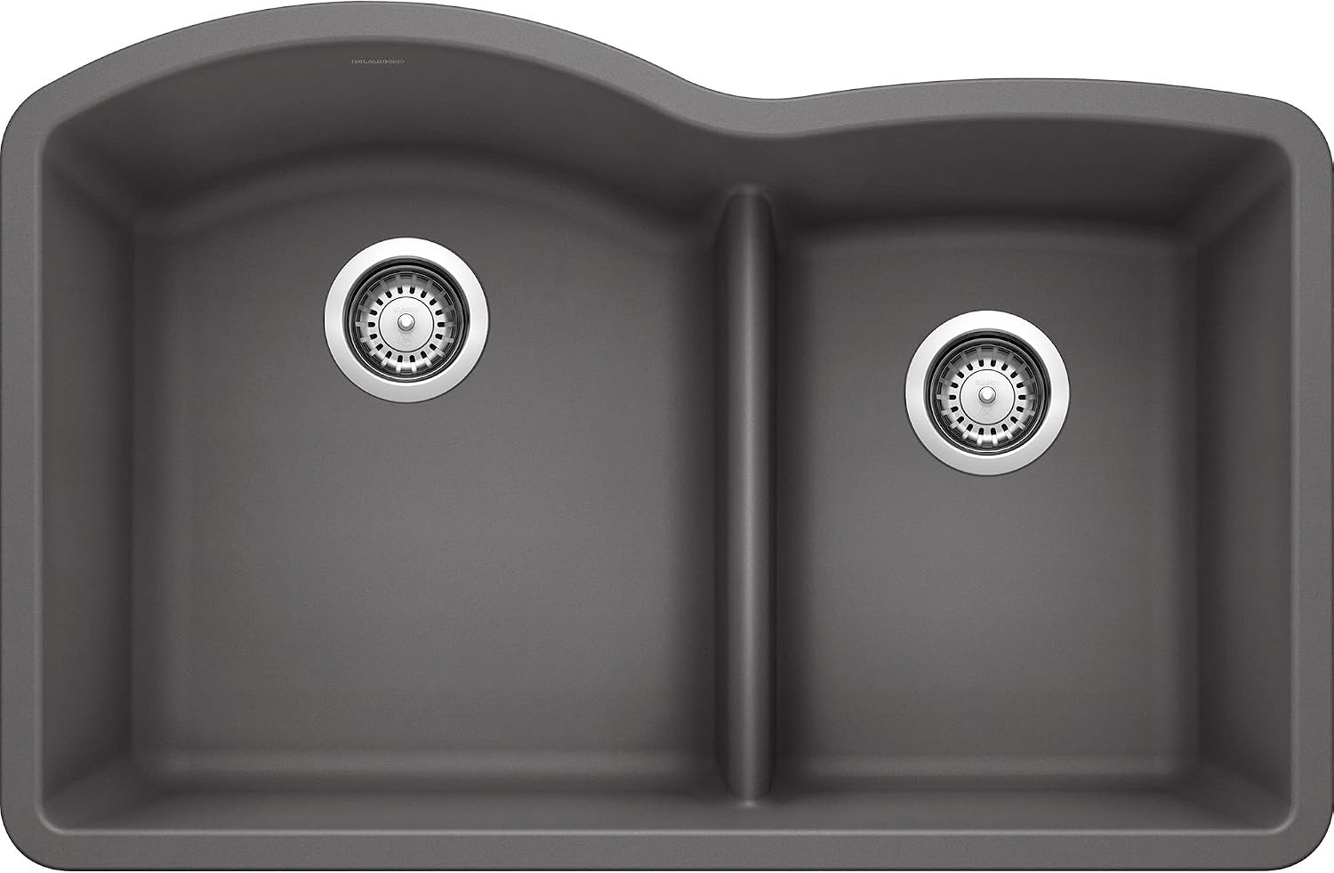 BLANCO, Cinder 441591 DIAMOND SILGRANIT 60/40 Double Bowl with Low Divide Undermount Kitchen Sink, 32' X 21'