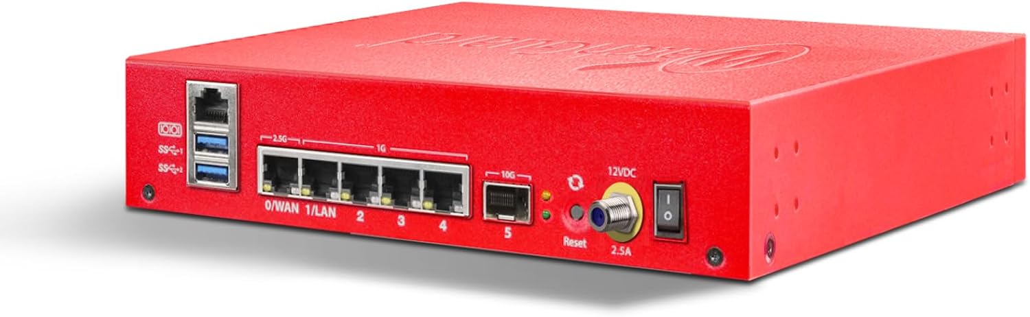 WatchGuard Firebox T145-W with 1 Year Total Security Suite - Wi-Fi 7 Firewall, 2.5Gb, 1Gb & SFP Ports, Enterprise Security for Retail & Branch Locations (WGT146641)