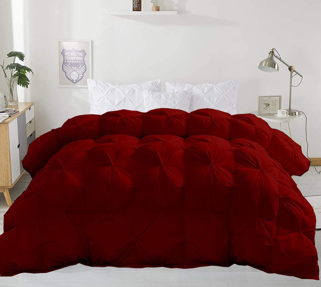 Super Soft 1000-TC All Season Down Alternative Comforter & 2pc Pillow Shams Super King (98' x 108') Inches Decorative Pintuck Comforter 100% Egyptian Cotton 600-GSM Fill & 8-Corner Tabs