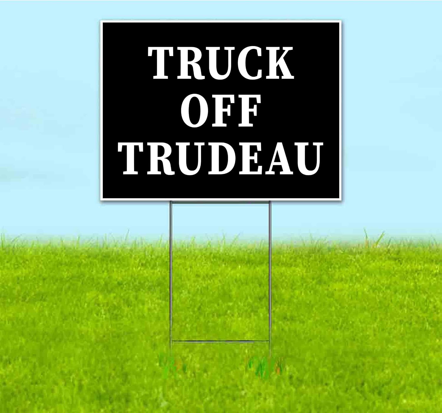 Truck Off Trudeau (18' x 24') Yard Sign, Quantity Discounts, Multi-Packs, Includes Metal Step Stake, Bandit, Lawn Sign, Advertising, USA | Trump, Political, Politics, Republicans, Truck