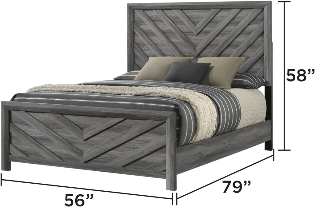 GOWE Denver Modern Style 4 Pc Full Bedroom Set Made with Wood in Gray (NJ Inventory)