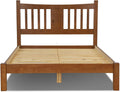 Grain Wood Furniture Shaker Solid Wood Slat Platform Bed, Queen Size, Walnut Finish