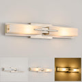 VitaLink 24' Bathroom Vanity Light, Satin Nickel 2-Light Frosted Glass Wall Lights for Bathroom Hardwired Wall Mount Lighting Fixtures for Living Room Bedroom E12