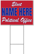 Elect Political Office Customizable (18' x 24') Yard Sign, Quantity Discounts, Multi-Packs, Includes Metal Step Stake, Bandit, New, Advertising, USA