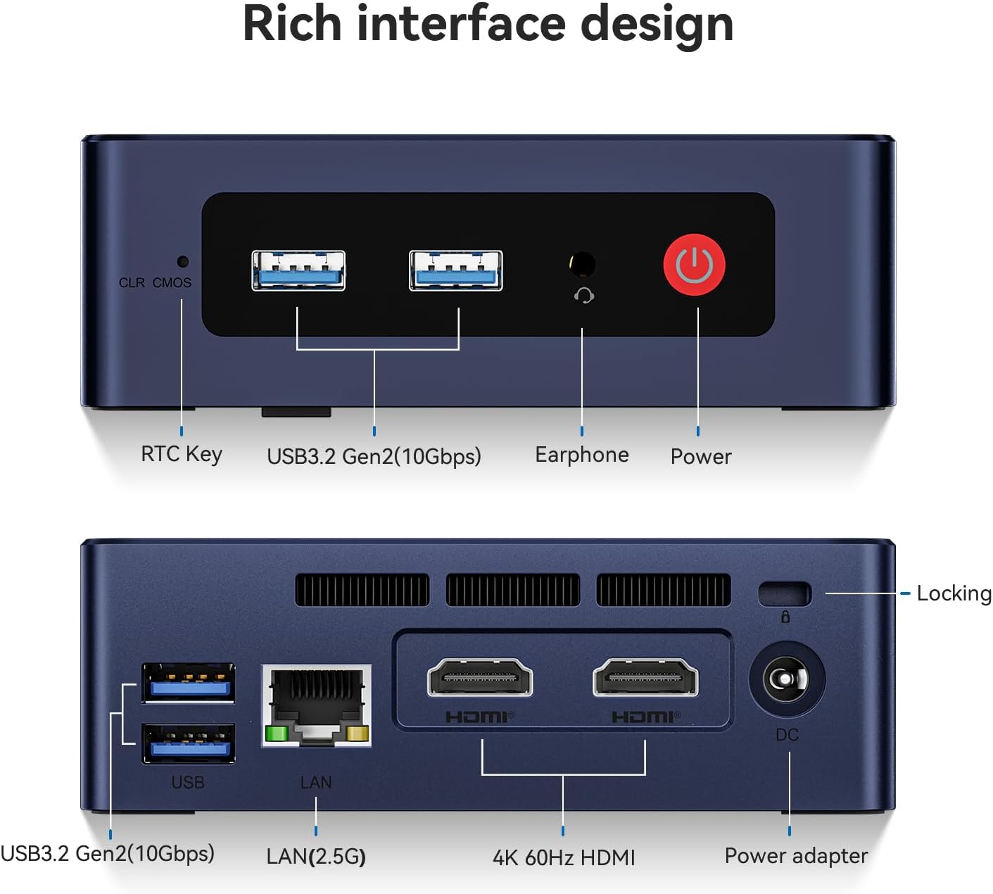 Beelink MINI S12 Mini PC with N95 Processor W-11 Home, 12G LPDDR5 RAM+500G SSD Mini Computer, 2.5G LAN +WiFi5 +BT4.2, Dual Display via 2*HDMI for Office/Home Theater