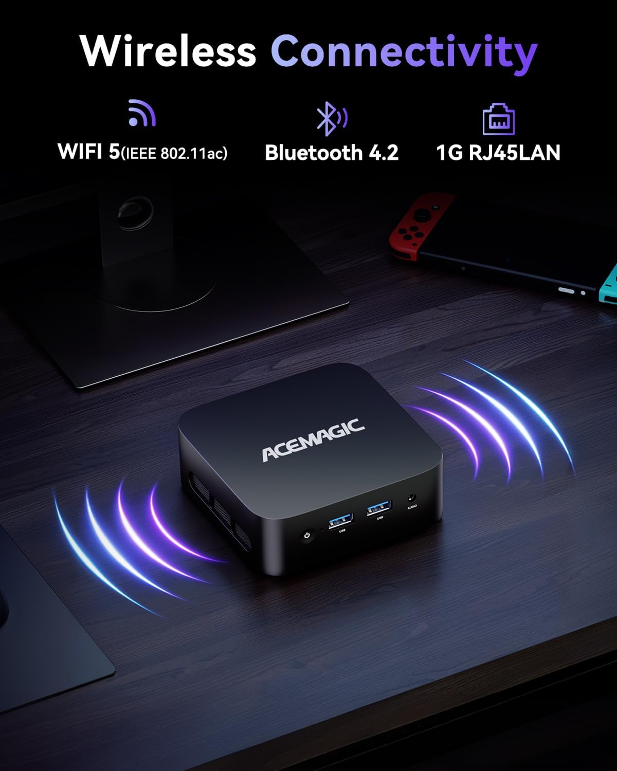ACEMAGIC Vista V1 N95 Mini Pc, 12Th Gen Intel N95 (Beat N100, Up to 3.6Ghz), 16GB DDR4 RAM 512GB SSD Mini Computers, 4K Dual Display, WiFi/Bt, Vesa Mount, Home/Office Micro Pc