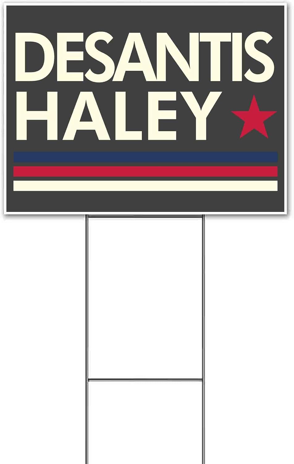 Desantis Haley 2024 (18' x 24') Yard Sign, Quantity Discounts, Multi-Packs, Includes Metal Step Stake, Bandit, New, Advertising, USA | Election, Political, Republican, Vote