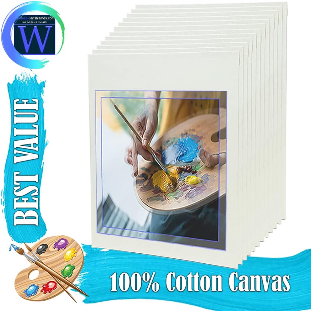 24x36 White Canvas Boards for Painting Bulk 12 Pack.Paint Canvases for Painting Art.Artist Blank Canvases for Painting 24x36 Canvas Panels.Quality Acid Free Primed Canvas Boards for Acrylic,Oil etc
