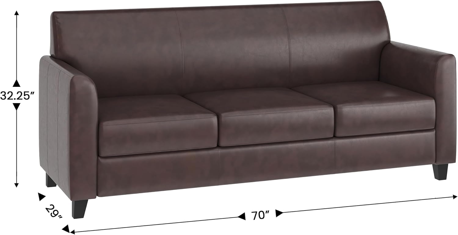 Flash Furniture HERCULES Diplomat Series Brown LeatherSoft Sofa