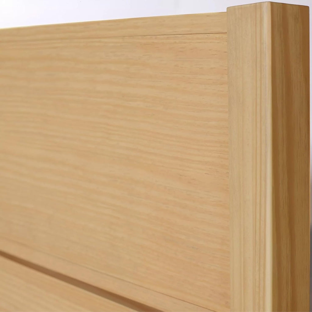 Grain Wood Furniture Mid Century Solid Wood Platform Bed, Queen Size, Brushed Natural