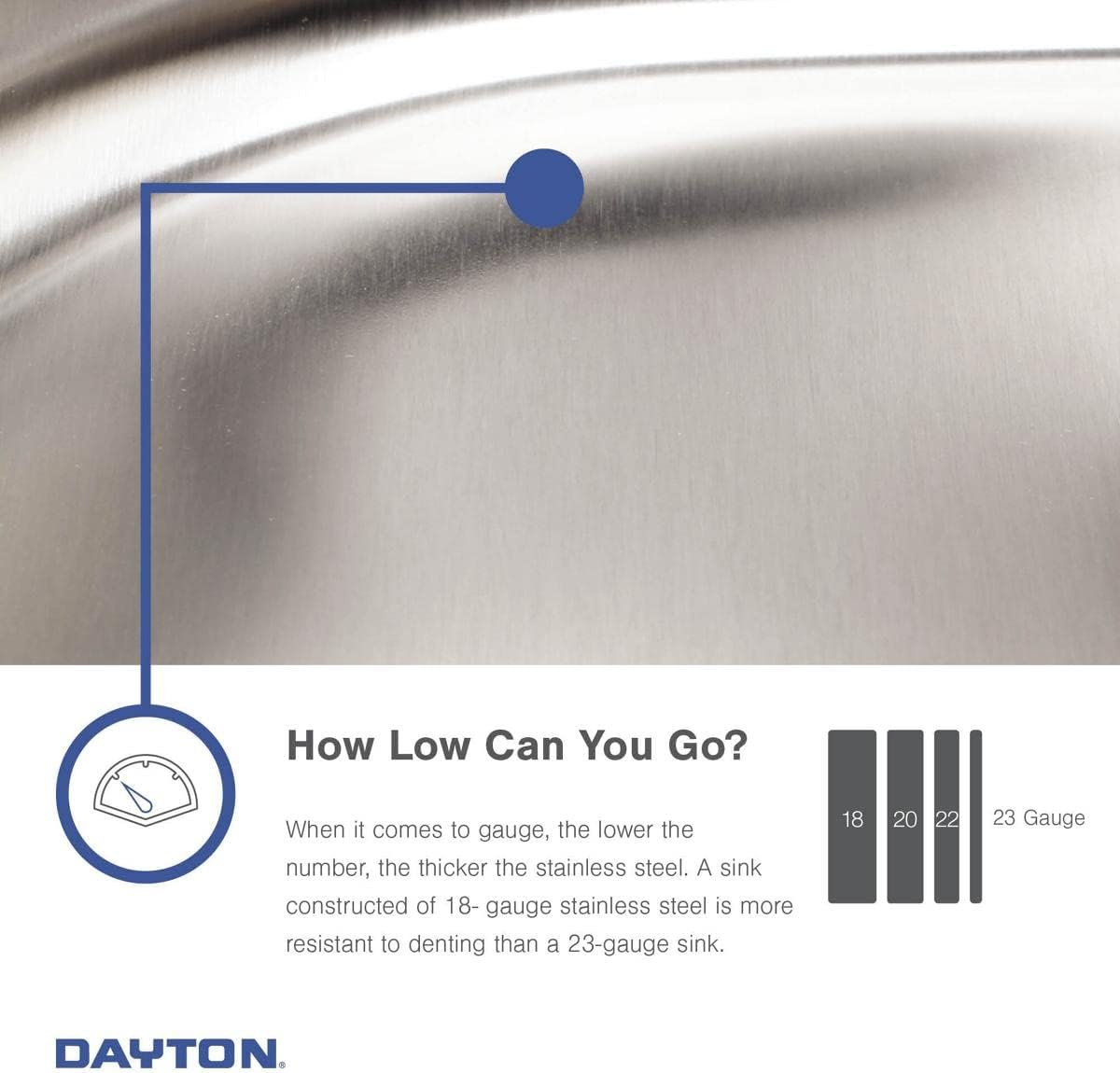 Elkay GE125213 Dayton Single Bowl Drop-in Stainless Steel Sink