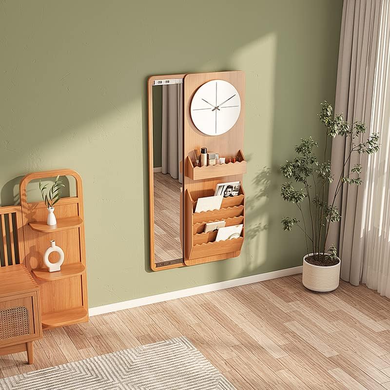 UNNS Wall-Mounted Sliding Dressing Mirror and Dressing Table Integrated, Bedroom Full-Length Mirror with Storage Bracket (Color : A, Size : 150CM)