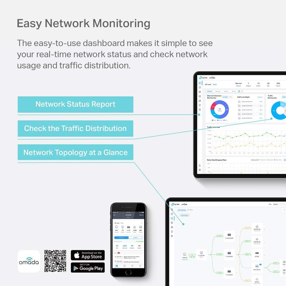 TP-Link Hardware Controller (OC300) – SDN Integrated, 2 Gigabit Ports, USB 3.0, Manages up to 500 Devices, Intelligent Network Monitoring, Cloud Access, App Support
