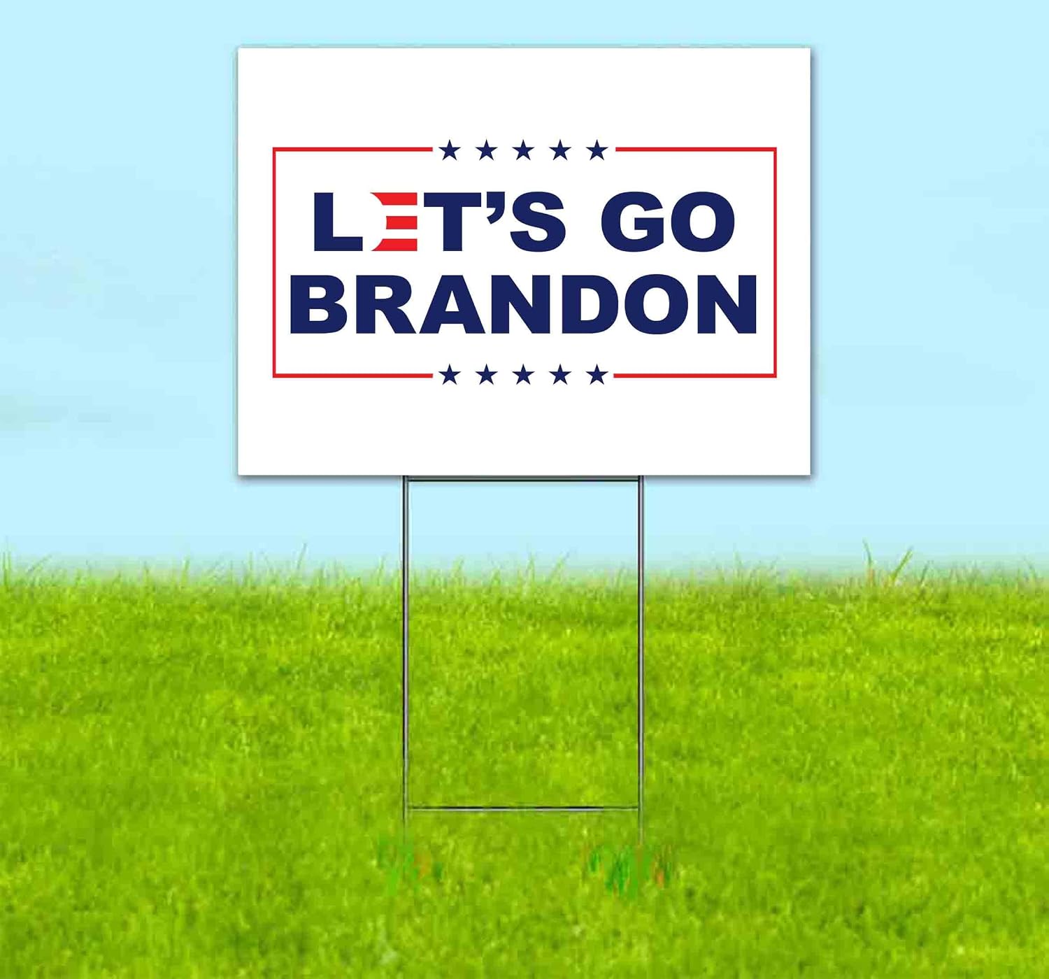 Let's Go Brandon (18' x 24') Yard Sign, Quantity Discounts, Multi-Packs, Includes Metal Step Stake, Bandit, Lawn Sign, Advertising, USA |Trump, Biden, Political, MAGA, Republican, Election