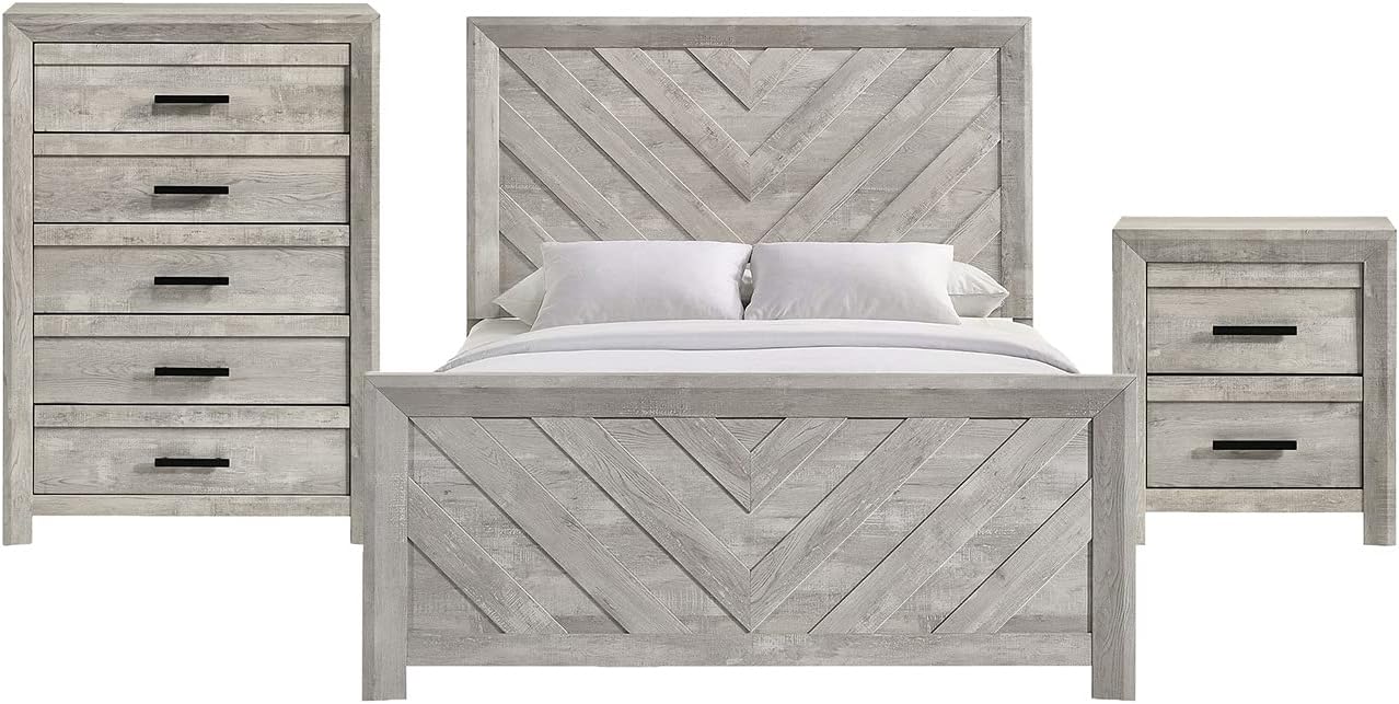 Picket House Furnishings Keely Full Panel 3PC Bedroom Set in White