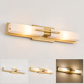VitaLink Gold Vanity Light, 24' Modern Bathroom Wall Light Over Vanity Mirror 2-Light Hardwired Milky White Glass Wall Light for Bedroom Living Room Dining Room Hallway