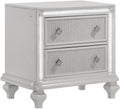 New Classic Furniture Stardust Wood 2-Drawer Nightstand, White