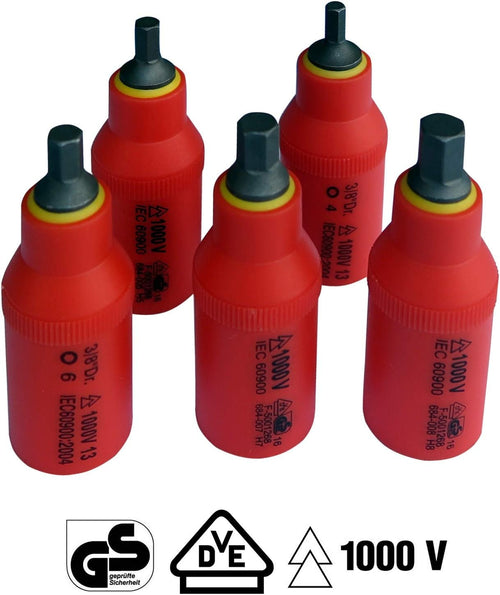 1000V Insulated Metric Socket Set | 20 Piece 3/8' Drive | 5 Hex Bits