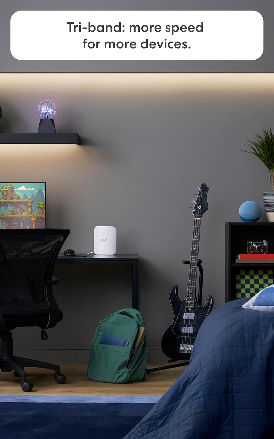 Amazon eero Pro 7 wifi router with eero Plus annual (auto-renews) - Supports internet plans up to 5 Gbps, Coverage up to 2,000 sq. ft., 1-pack