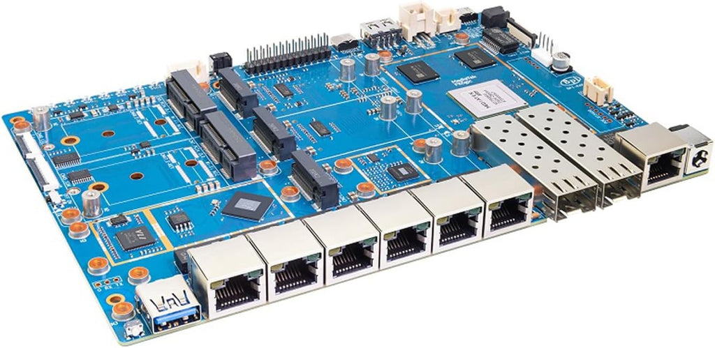 Banana Pi BPI-R4 Pro 8X/4E WiFi 7 Wireless Dual-Band WiFi Router Board OpenWRT, MediaTek MT7988A30K DMIPS SoC - 2X 10GbE SFP&RJ45, 4X 2.5GbE LAN for NAS Smart Home Gateway (Bundle3, 4E)