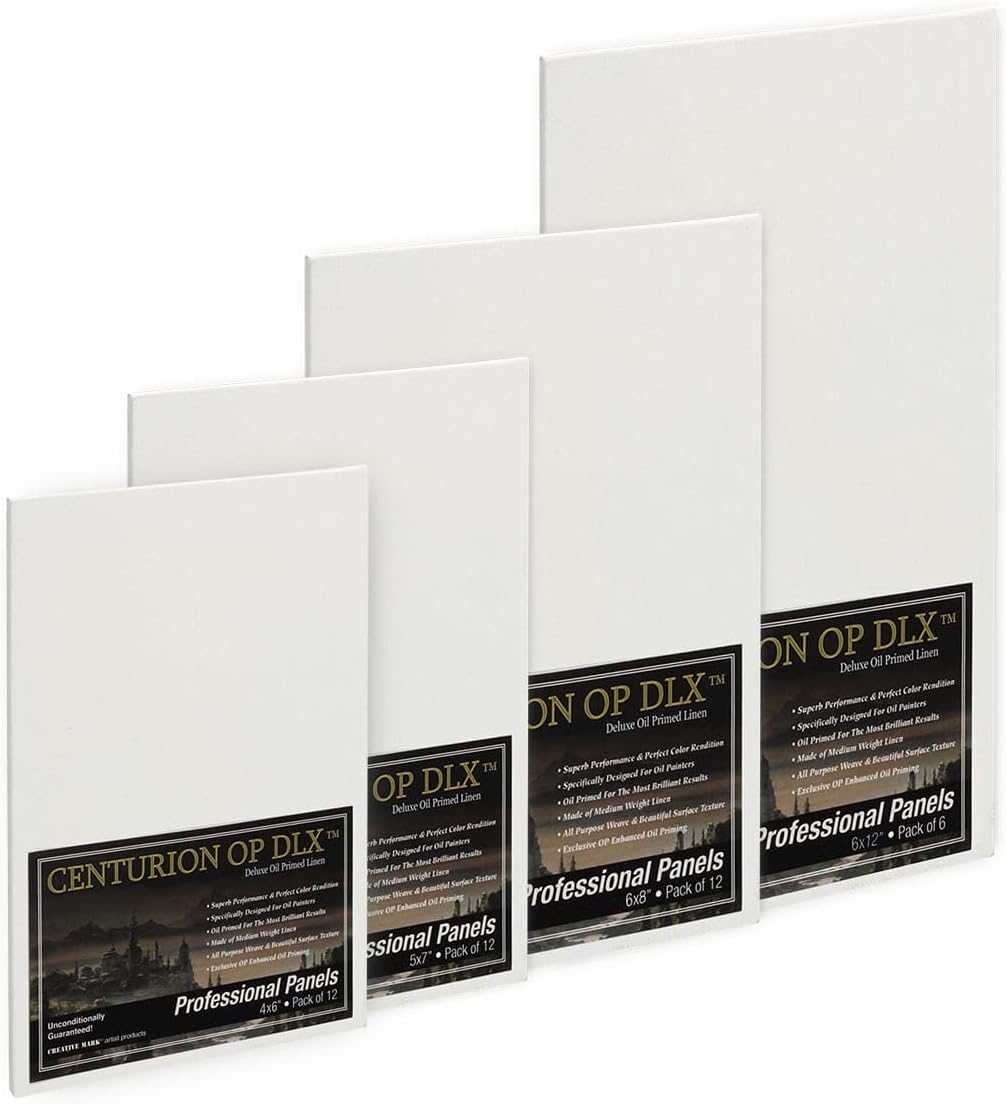 Centurion Deluxe Professional Oil Primed Linen Canvas Bundles - 48 Small Panels - Art Supplies for Oil & Alkyd Paintings, Professional Canvas Replacement, Acid