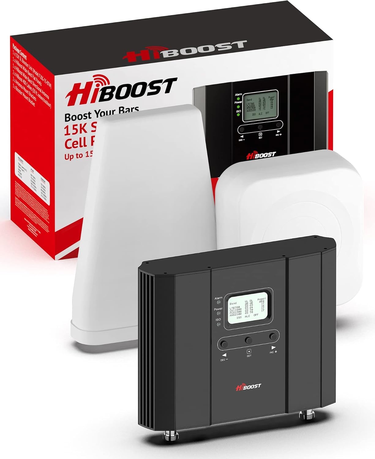 Hiboost Cell Phone Signal Booster for Home & Office Coverage up to 8,000 sq ft Powerful Boost 5G 4G LTE for Verizon AT&T and All U.S. Carriers | FCC Approved Cell Phone Booster