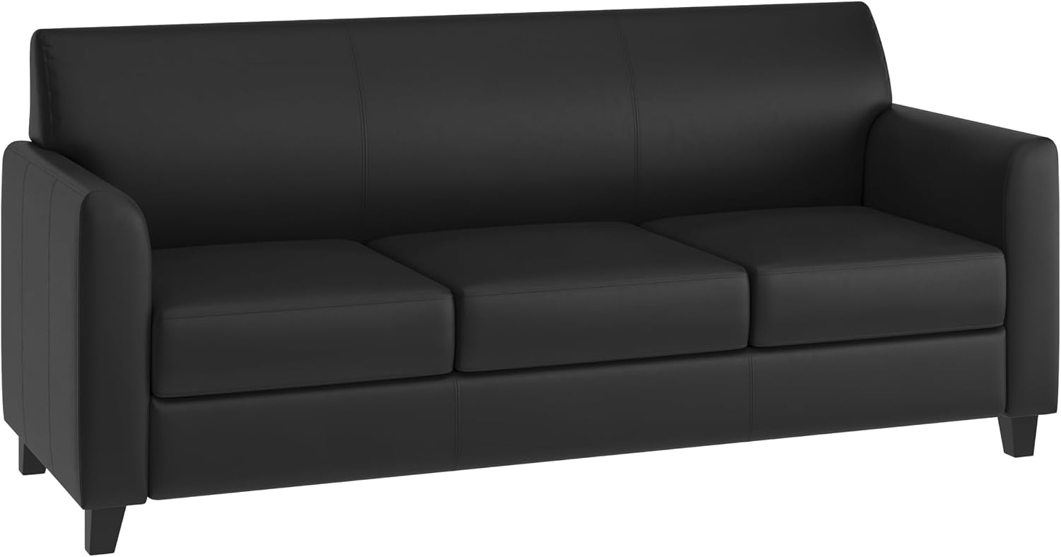 Flash Furniture HERCULES Diplomat Series Black LeatherSoft Sofa