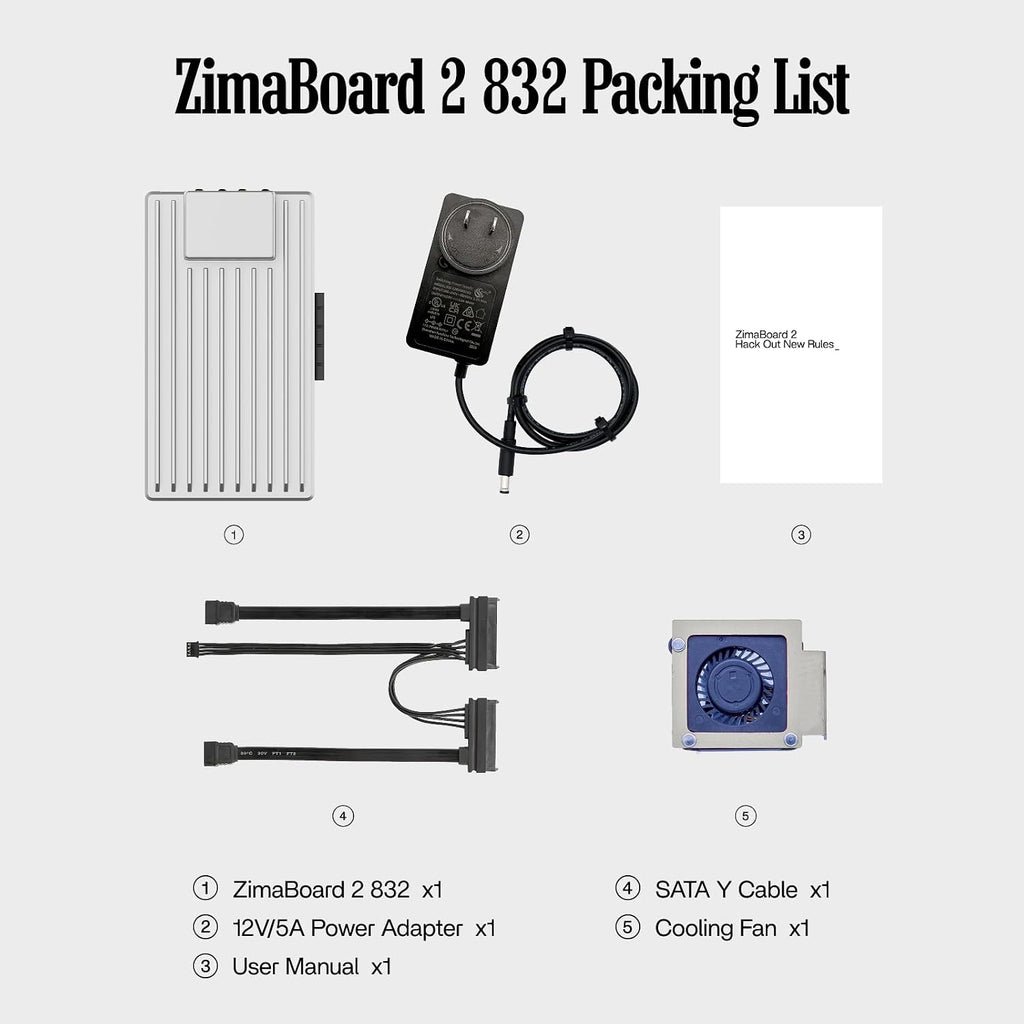 ZimaBoard 2 832 x86 Home Server, Quad-Core N150, 8GB DDR5, 32GB eMMC, PCIe 3.0×4 Expansion, Dual 2.5GbE & Dual SATA3.0, Low-Power 24/7 Fanless, All-in-One NAS/Router/Docker/Home Lab with ZimaOS