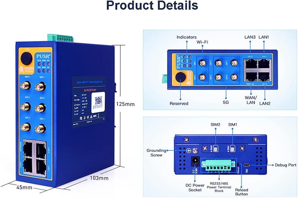 5G Multi-Port Industrial Cellular Router USR-G816 with Ultrafast Speed Experience X 1 Set