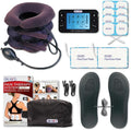 Dr Ho's® Neck Comforter Deluxe Kit – Inflatable Travel Neck Pillow and Traction Device Heated Massager, Spinal Secrets DVD & Relief Book