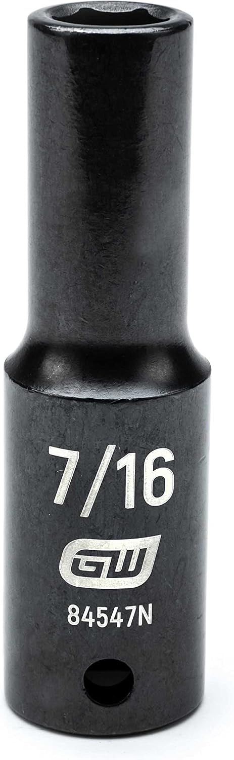 GEARWRENCH 39 Pc. 1/2' Drive 6 Pt. Impact Socket Set, Standard & Deep, SAE - 84947N, Black