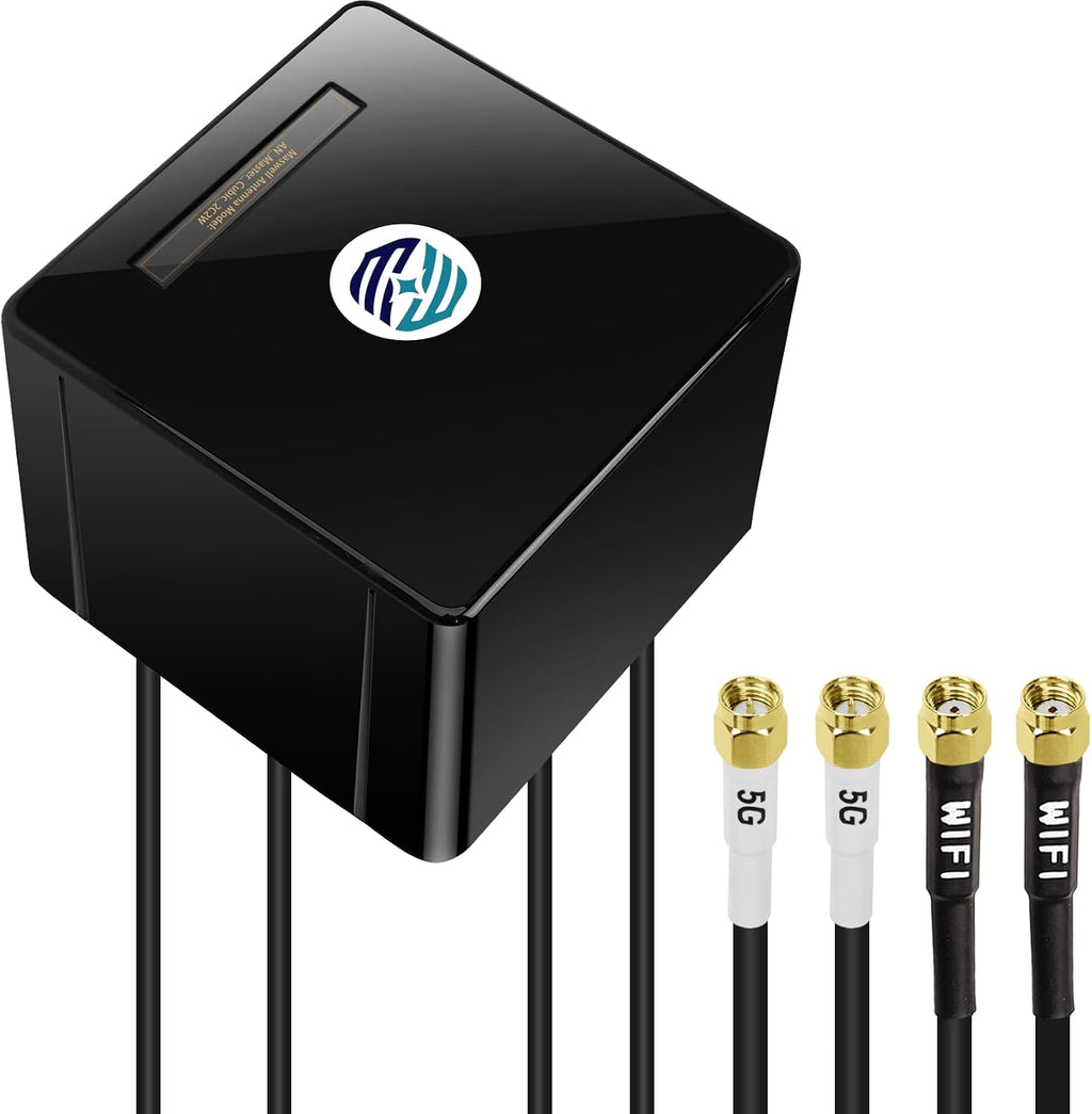 Maswell 2X2 5G MIMO 2X2 WIFI7 Antenna 600MHz~8.0GHz Antenna Cellular 5G 4G LTE 3G WiFi6E UWB and GSM Screw Mount Cubic Antenna SMA Male RP SMA Plug Waterproof
