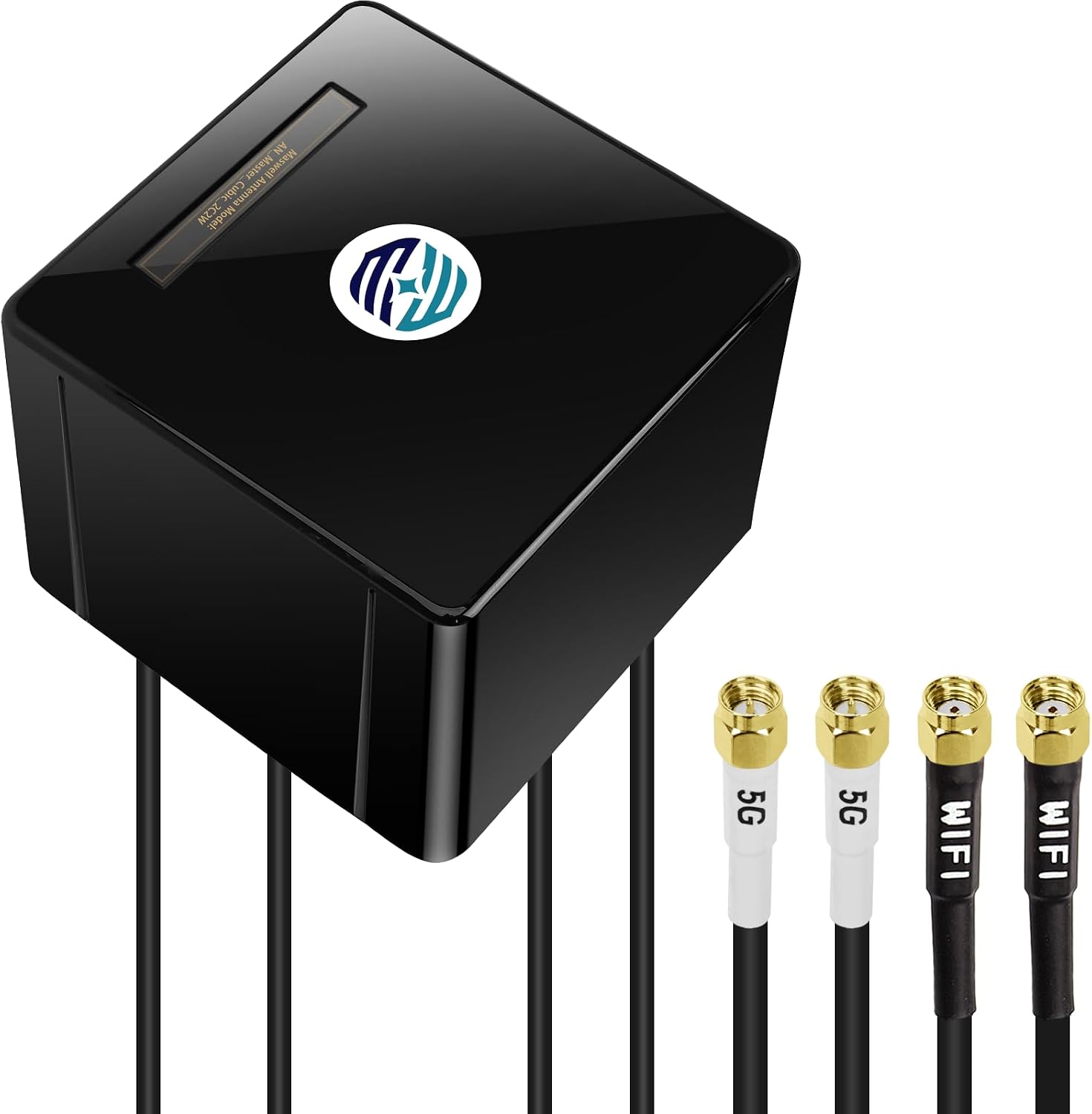 Maswell 2X2 5G MIMO 2X2 WIFI7 Antenna 600MHz~8.0GHz Antenna Cellular 5G 4G LTE 3G WiFi6E UWB and GSM Screw Mount Cubic Antenna SMA Male RP SMA Plug Waterproof